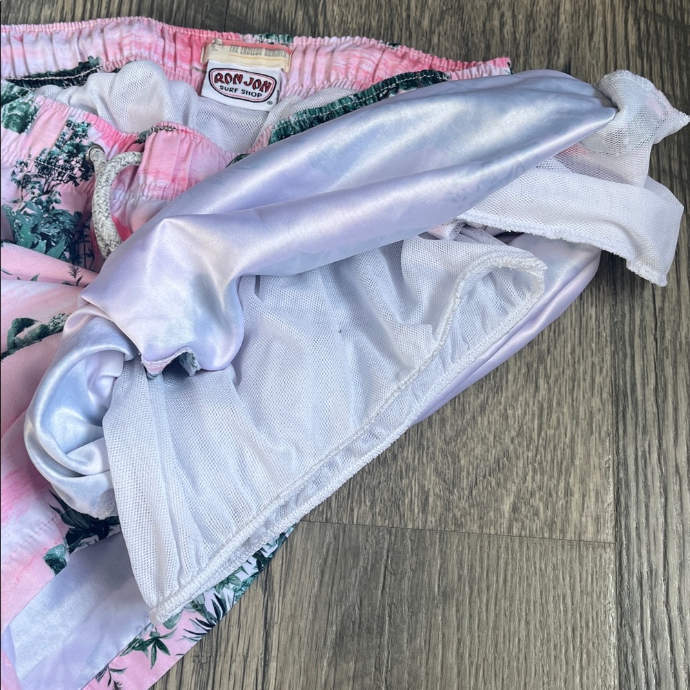Ron Jon Pink and Green Tropical Swim Trunks men's XL - Picture 8 of 13